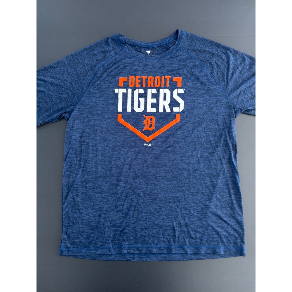 Fanatics Detroit Tigers MLB Mens XL Navy Blue Space Dye Performance T-Shirt